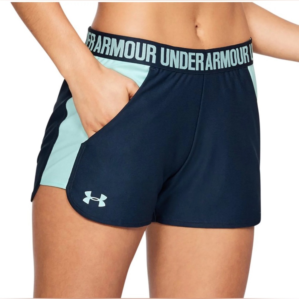 Under Armour Womens Play Up 2.0 Shorts In Color Academy 408 Refresh Mint